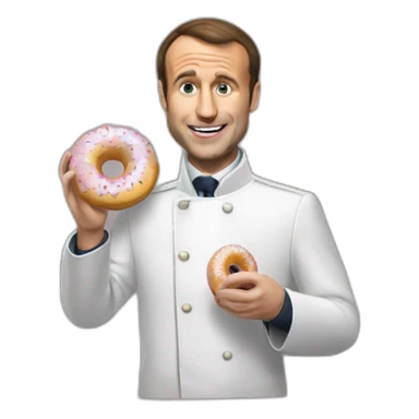 Macron qui mange un donut  sticker