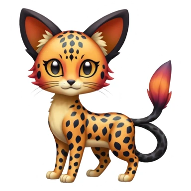 Colorful exotic esoteric patterned Gradients-colored realistic elegant lanky feminine cute pretty  Liepard-Litten-Meloetta-Sprigatito-Pokémon-fusion-creature (full body) sticker