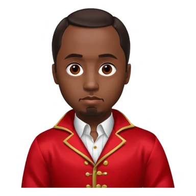 P.Diddy with dark brown hair, red outfit sticker