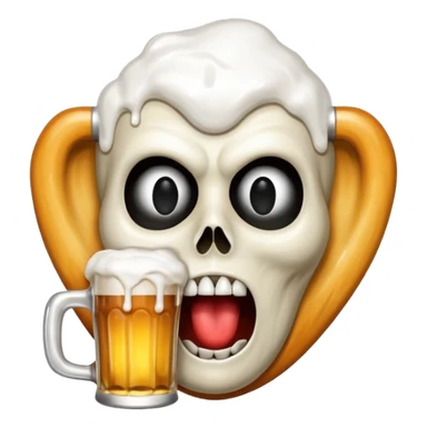Halloween scream mask with beer sticker