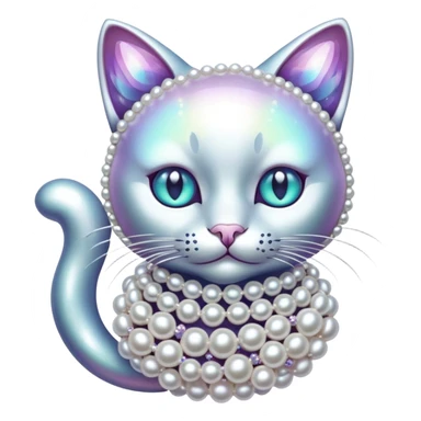 cat made of pearls sticker