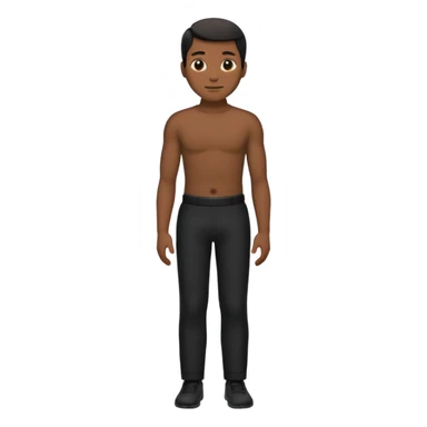 crea un emoji que sea una silueta de un hombre que sea entero pero separado por la mitad completamente de forma horizontal desde la zona de la cintura sticker