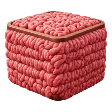 raw ground meat object icon, fresh minced beef, 3D cartoon, mobile game icon style, clean background, soft shadow, no text, no watermark
 sticker