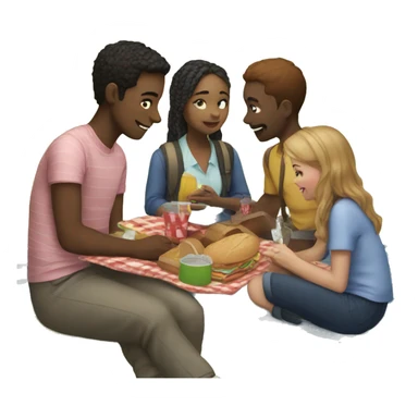 picnic with friends at school sticker