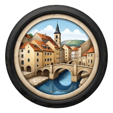 architectural heritage europe round sticker
