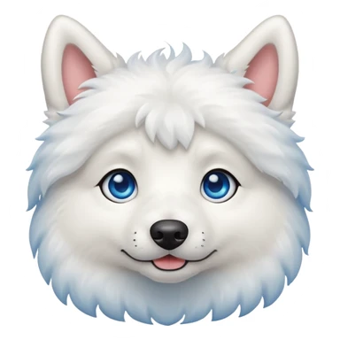 big shining blue eyed white dog sticker