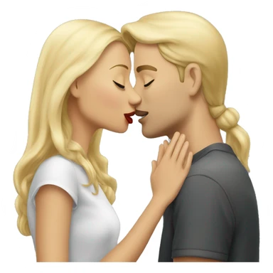 Blonde girl kissing blonde guy sticker