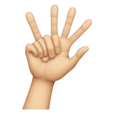 Hand holding another hand by the index finger with just the tips of its fingers sticker