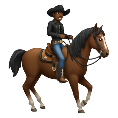 Black cowboy on a horse sticker