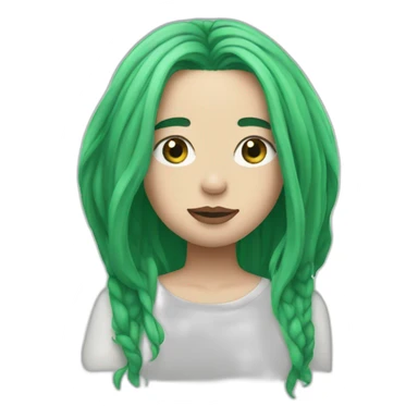 Billie eilish with green hair sticker