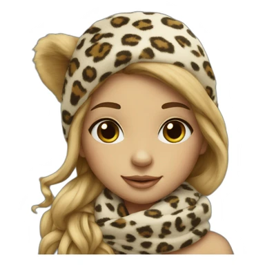 Girl with scarf print leopard  sticker