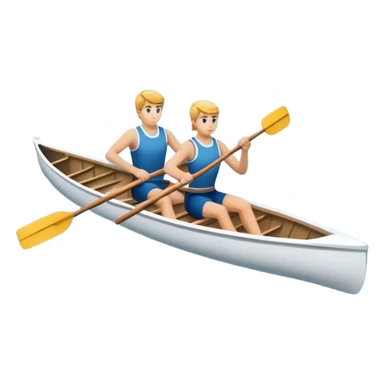 An icon featuring a rowing boat with two oars and a calm river in the background, symbolizing academic rowing. The design includes a rower in athletic gear, a team of rowers, and rippling water, representing the competitive spirit and technique of rowing. Transparent background sticker