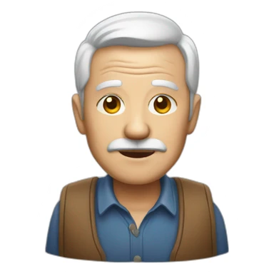 working Old man midshot sticker