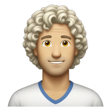 White guy with curly hair  sticker
