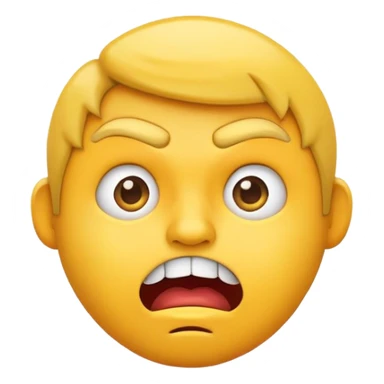 emoji with zigzag mouth, raised eyebrows, anxious and stressed expression, classic emoji style sticker