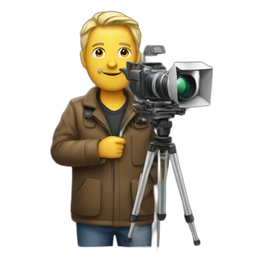 typical director with a movie camera sticker