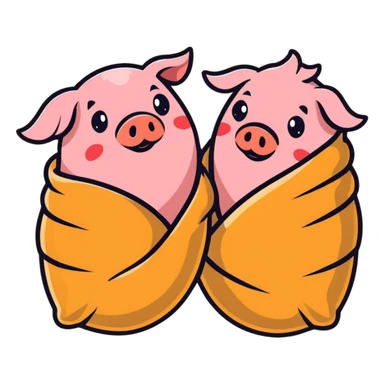 delicious pigs in a blanket appetizer with a cute face sticker