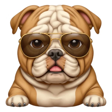 Bulldog wearing sunglasses sticker