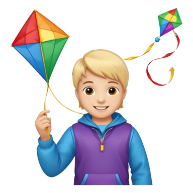 little kid with kite sticker