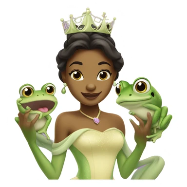 Princess Tiana as a frog  sticker
