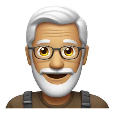 smiling old man indoors grey beard  sticker