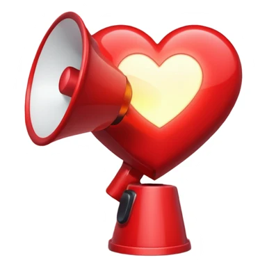 megaphone with a glowing heart coming out sticker
