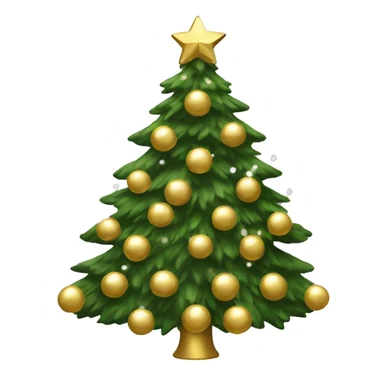 Christmas tree with white and gold decorations sticker