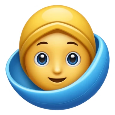 Un emojin de concha de vieira azul  sticker