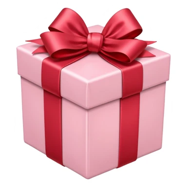 light pink gift box with red satin bow sticker