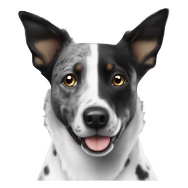 Blue heeler pointer mix black and white sticker