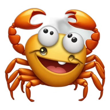 Smiling crab holding bitcoin  sticker