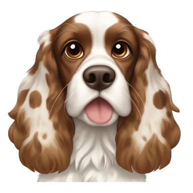 Brown and white spotted Cocker spaniel with a Mohawk  sticker