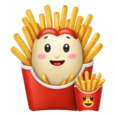 Floppa eating french fries sticker