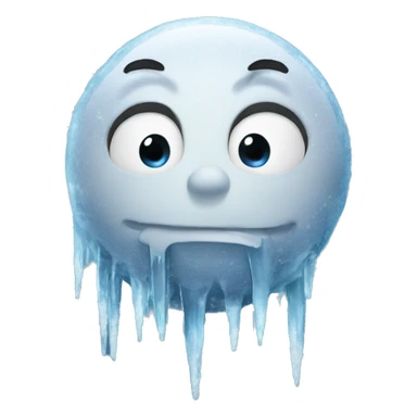 Frozen moon with icicles  sticker