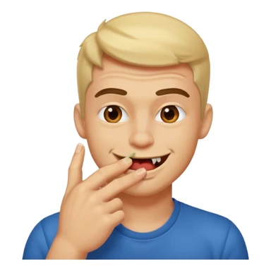 zesty guy biting nail while smirking sticker