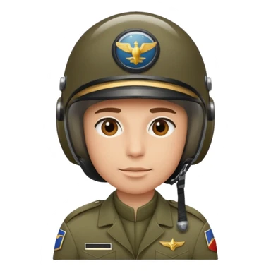 a military pilot in an aviation helmet and a modern uniform. maximum quality sticker