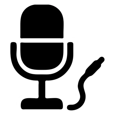 studio microphone with a cable sticker