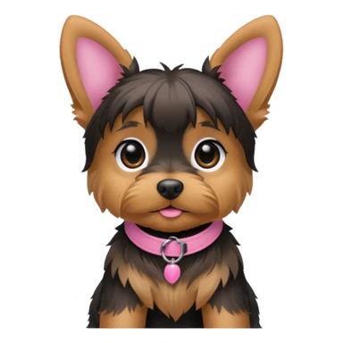 Female yorkie puppy floppy ears sticker