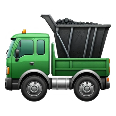 green truck with coal ore sticker