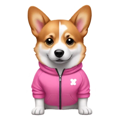 Corgie wearing a pink tracksuit  sticker