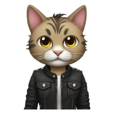 Punk Cat with mustache sticker