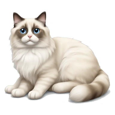 Cute ragdoll cat laying down sticker