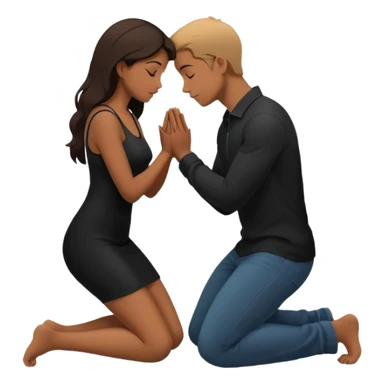 Kneeling person silhouette (proposal pose) sticker