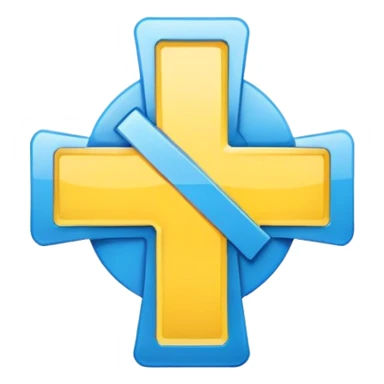 Healthcare symbol with medical cross and Ukrainian colors sticker