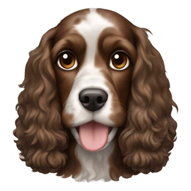 black white and brown cocker spaniel mixed with cavapoo sticker