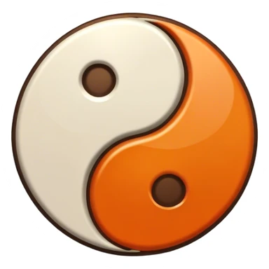 Orange and brown ying yang sticker