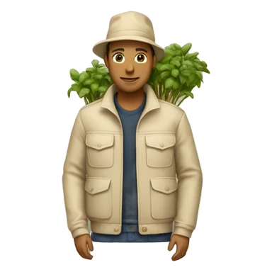 gardener beige jacket sticker