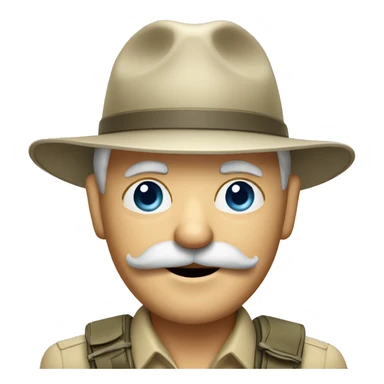 Old White South African safari guide with moustache  sticker