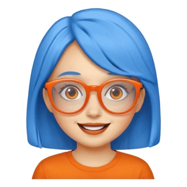 blue skinned orange glassed daughter sticker