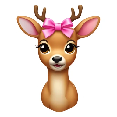 Cute deer with a pink bow  sticker